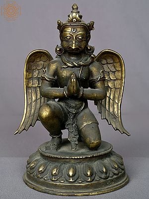 9" Brass Garuda Statue from Nepal (Vahana of Lord Vishnu)