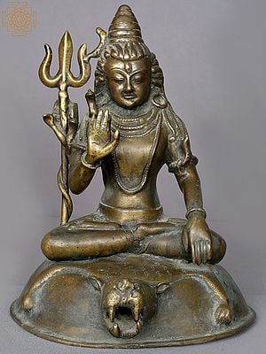 12" Brass Lord Shiva Sculpture from Nepal