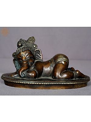 6" Brass Baby Ganesha From Nepal