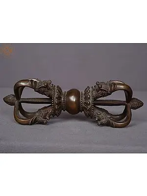 7" Copper Tibetan Buddhist Five-Pronged Vajra