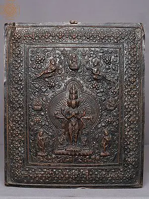 13" Lokeshwar Wall Hanging Brass Statue from Nepal