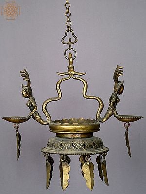 13" Hanging Oil Lamp From Nepal
