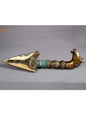 14" Brass Horse Phurpa from Nepal