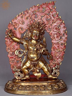 16" Tibetan Buddhist Deity - Vajrapani From Nepal