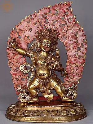16" Tibetan Buddhist Deity - Vajrapani From Nepal