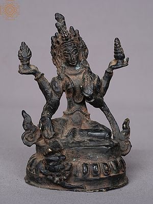 5" Copper Small Goddess Lakshmi From Nepal