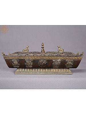 12" Copper Incense Box From Nepal