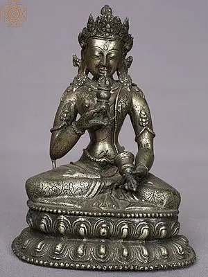 7" White Metal Vajrasattva From Nepal