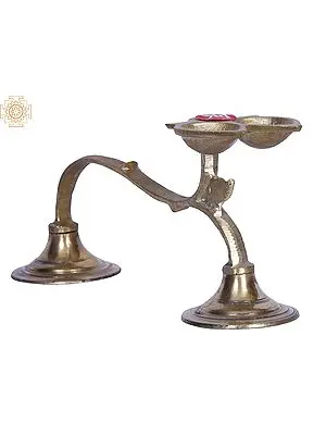8" Small Brass Handheld Aarti Diya