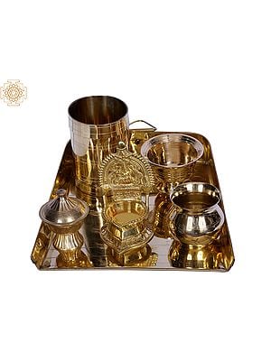 10" Brass Nalungu (Pooja set) 6 Pcs Set
