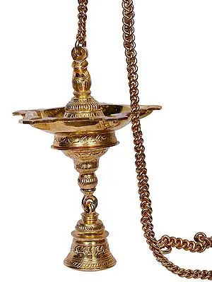 11" Bronze Five Wicks Hanging Lamp with Bell