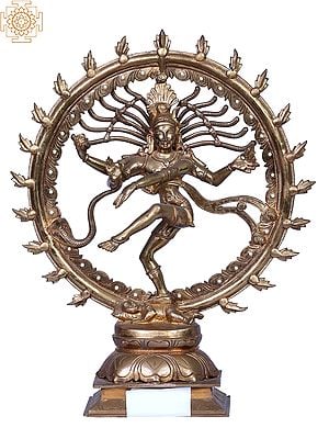13" Nataraja (Dancing Shiva) | Handmade | Madhuchista Vidhana (Lost-Wax) | Panchaloha Bronze from Swamimalai