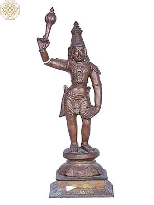 12" Karuppu Sami Panchaloha Bronze Statue from Swamimalai | Madhuchista Vidhana (Lost-Wax)