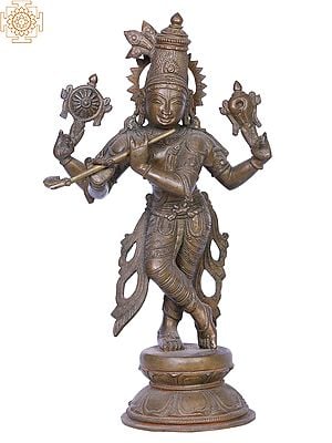 12" Bronze Lord Venugopal | Handmade | Madhuchista Vidhana (Lost-Wax) | Panchaloha Bronze from Swamimalai