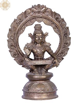 12" Bronze Lord Ayyappan | Handmade | Madhuchista Vidhana (Lost-Wax) | Panchaloha Bronze from Swamimalai