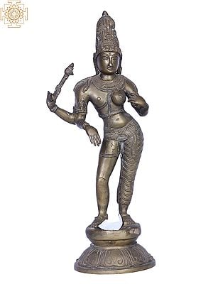 15" Ardhanarishvara Panchaloha Bronze Sculpture from Swamimalai | Madhuchista Vidhana (Lost-Wax)