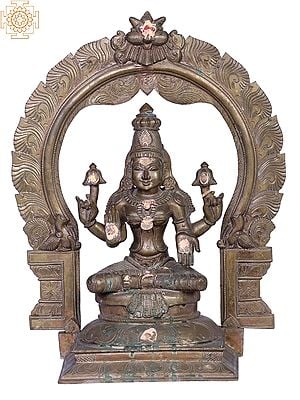 15" Bronze Goddess Lakshmi | Handmade | Madhuchista Vidhana (Lost-Wax) | Panchaloha Bronze from Swamimalai