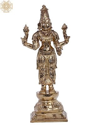 10" Bronze Standing Lakshmi | Handmade | Madhuchista Vidhana (Lost-Wax) | Panchaloha Bronze from Swamimalai