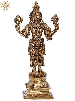 14" Lord Dhanvantari Panchaloha Bronze Statue from Swamimalai | Madhuchista Vidhana (Lost-Wax)