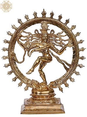 13" Dancing Shiva (Nataraja) Panchaloha Bronze Statue from Swamimalai | Madhuchista Vidhana (Lost-Wax)
