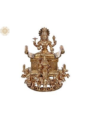 9" Surya Narayan Bronze Statue | Madhuchista Vidhana (Lost-Wax) | Panchaloha Bronze from Swamimalai