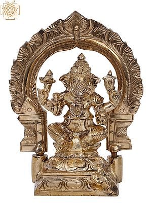 6" Lord Ganesha Bronze Sculpture | Madhuchista Vidhana (Lost-Wax) | Panchaloha Bronze from Swamimalai