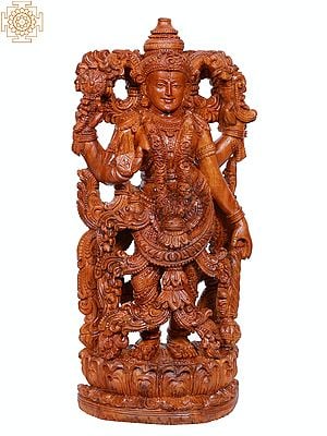 18" Wooden Lord Vishnu