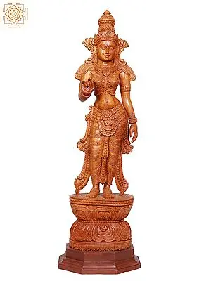 Devi Parvati (Uma) Wooden Statue | Hindu Goddess Idol