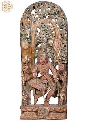 36" Large Wooden Dancing Lord Shiva