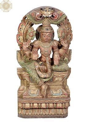 18" Wooden Lord Vishnu with Kirtimukha