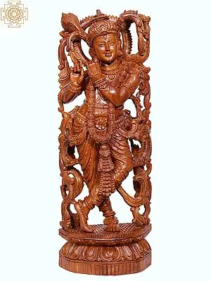 22" Wooden Standing Shri Krishna