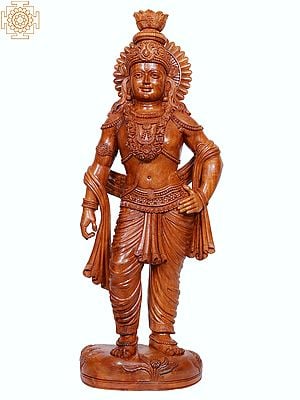 23" Wooden Lord Krishna