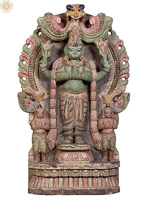 24" Wooden Standing Lord  Hanuman