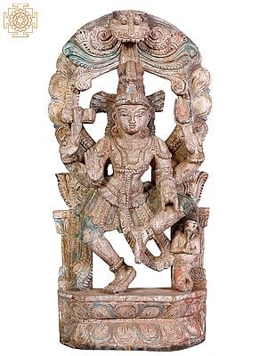 24" Wooden Dancing Lord Shiva