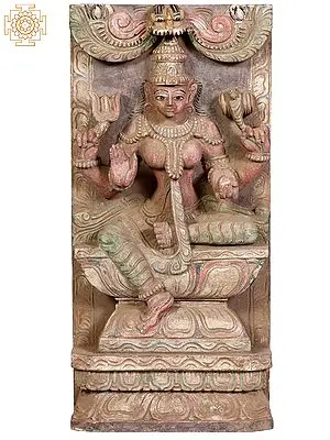 21" Wooden Sitting Goddess Mariamman