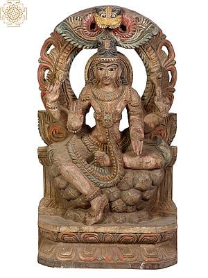 18" Wooden Lord Shiva Statue