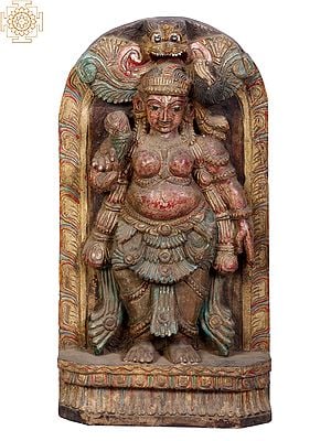 18" Wooden Nambudri Lady From Kerala