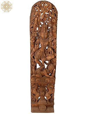 53" Large Wooden Dancing Lord Shiva