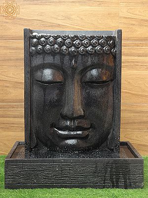 47" Large Buddha Head Water Fall Fountain