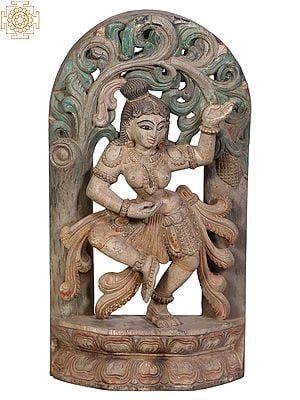 18" Wooden Dancing Apsara