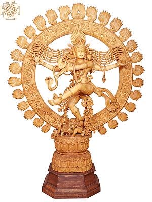 Large Wooden Lord Nataraja (Dancing  Shiva)