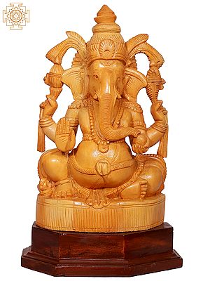 15" Wooden Blessing Lord Ganesha