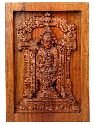 Wooden Shri Tirupati Balaji Wall Panel