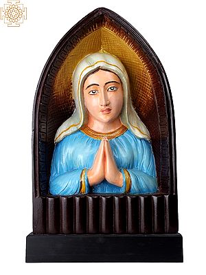 15" Wooden Mother Mary Bust