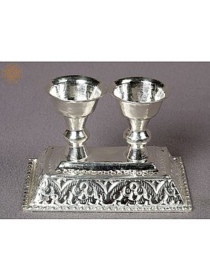 3" Small Traditional Silver Chandan Stand