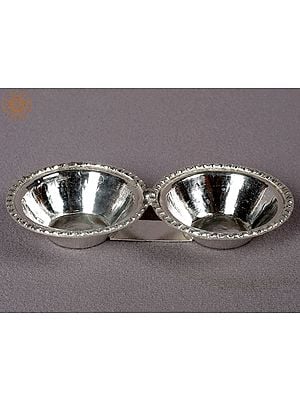 4" Small Traditional Silver Tilak-Chandan Stand