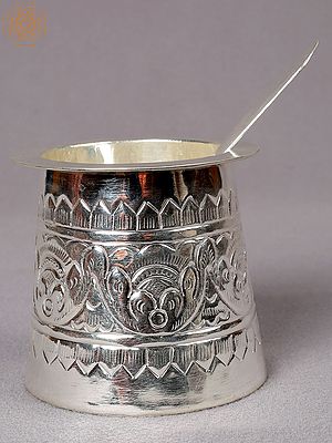 3" Small Traditional Silver Panch Patra