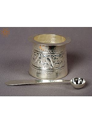 2" Small Designer Silver Panch Patra