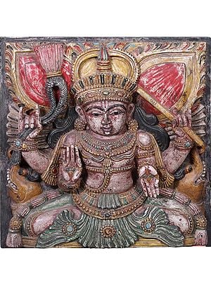 18" Lord Indra Square Wall Hanging Without Frame