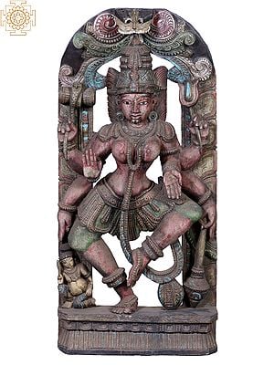 38" Large Wooden Dancing Goddess Kali (Parvati)